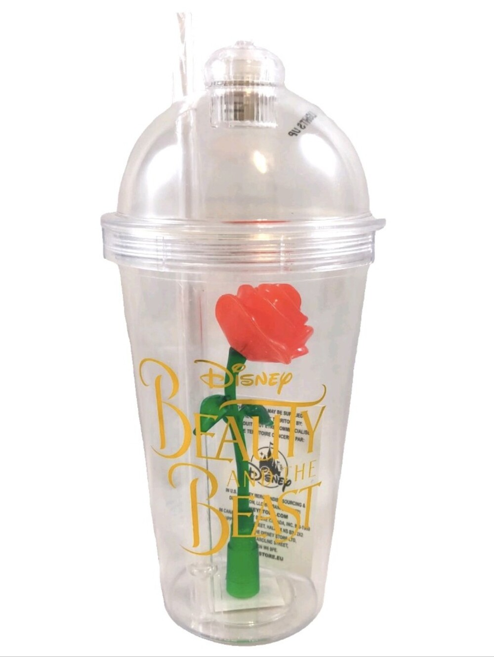 Disney Beauty & the Beast Enchanted Rose Light Up Collectible Travel Tumbler Cup